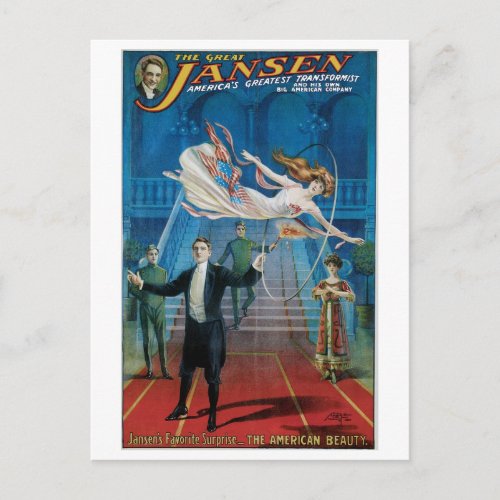 Jansen  The Great Vintage Magic Act Postcard