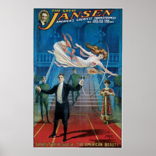 Jansen  The Great Vintage Magic Act Poster