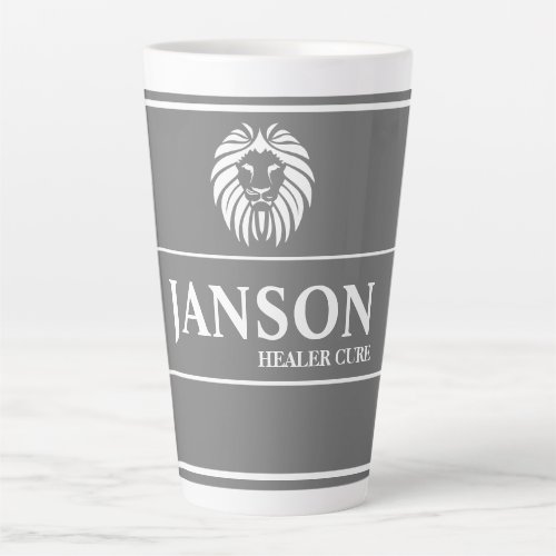 Janson Name Meaning Birthday Wedding Lion Gray Latte Mug