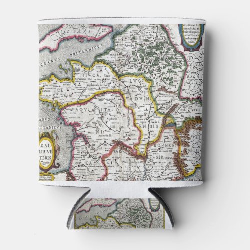 Jansson Map of France or Gaul in Ancient Geographi Can Cooler