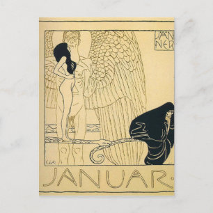 Januar by Gustav Klimt Postcard