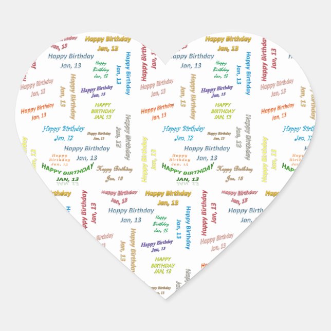 January, 13 Birthday Sticker (Front)