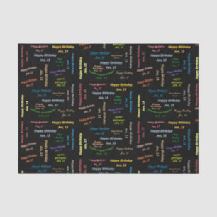 January, 13 Birthday Tissue Paper