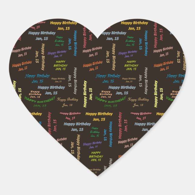 January, 15 Birthday Sticker (Front)