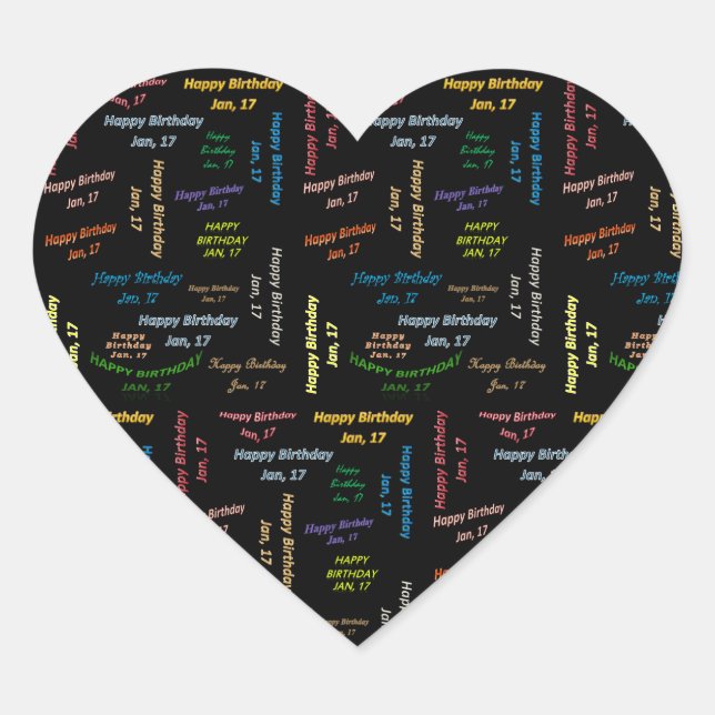 January, 17 Birthday Sticker (Front)