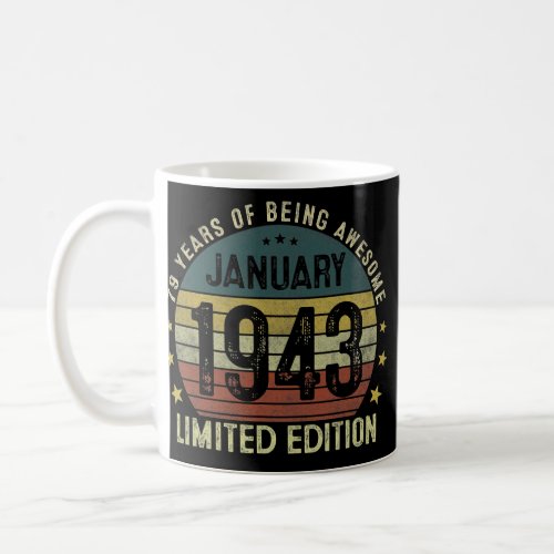 January 1943 Vintage 79th Birthday 79 Year Old Coffee Mug