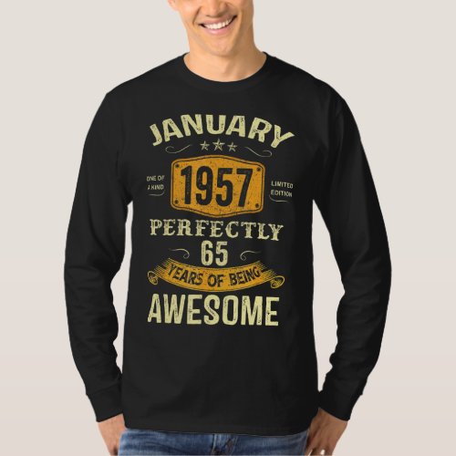 January 1957  65 Years Of Being Awesome T_Shirt