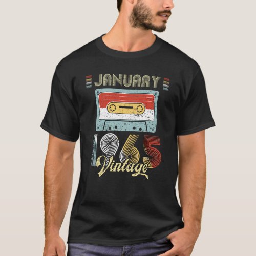 January 1965 Vintage Birthday Cassette Tape T_Shirt