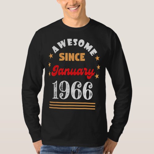 January 1966 Birthday Awesome Since 1966 January V T_Shirt