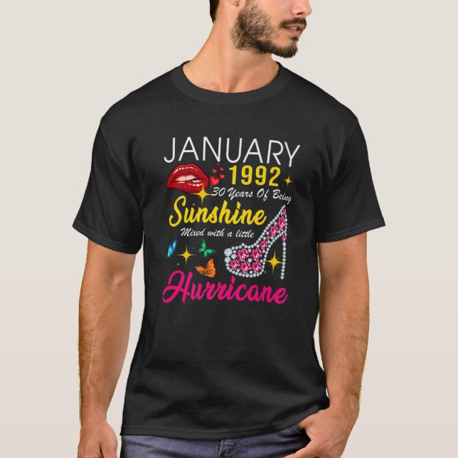 January 1992 30 Years Of Being Sunshine 30Th Birth T-Shirt (Front)