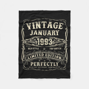 January 1993 33rd Birthday For Men 33 Year Old Bda Fleece Blanket