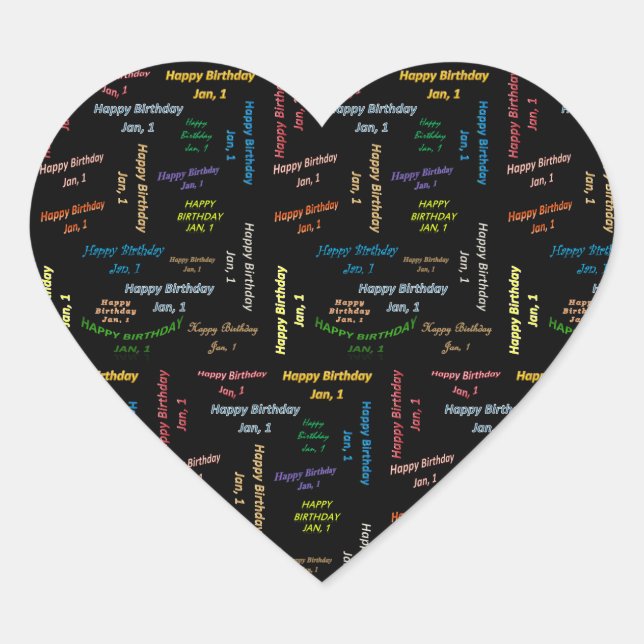 January, 1 Birthday Sticker (Front)