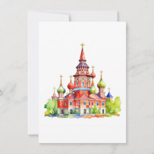 January 1 St. Basil's Day Russian Orthodox Holiday Card