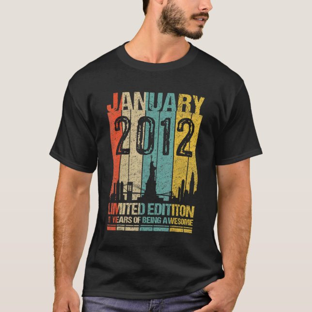 January 2012  11 Years Of Being Awesom T-Shirt (Front)