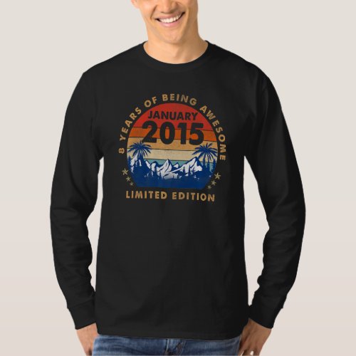 January 2015 8th Birthday Vintage T_Shirt