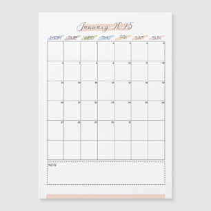 January 2025 Magnetic Calendar