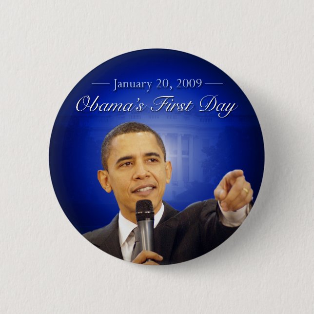 January 20: Obama's First Day Button (Front)