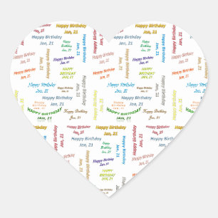 January, 21 Birthday Sticker