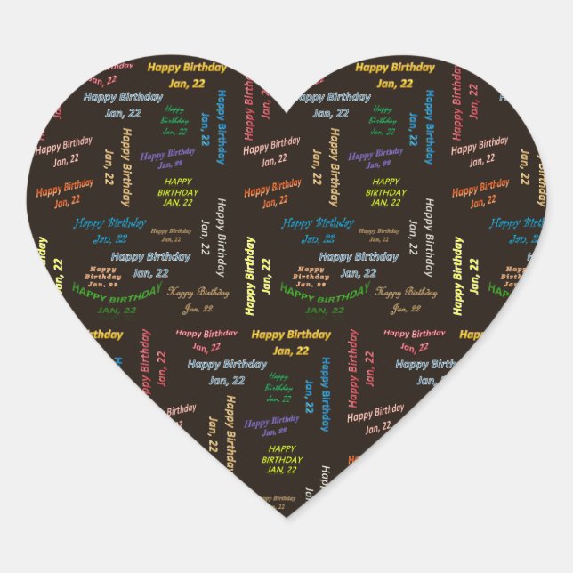 January, 22 Birthday Sticker (Front)