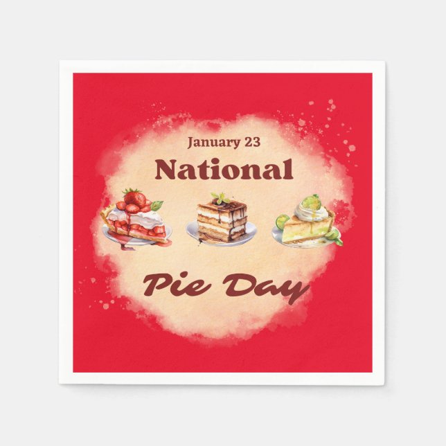 January 23 National Pie Day Napkins (Front)