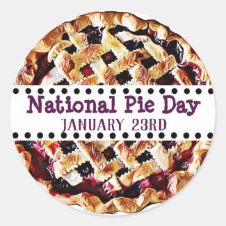 January 23rd is National Pie Day Food Holidays Classic Round Sticker