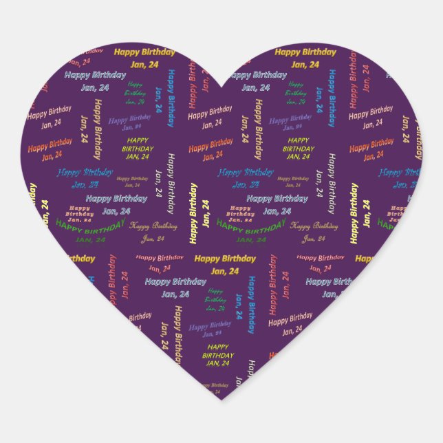 January, 24 Birthday Sticker (Front)