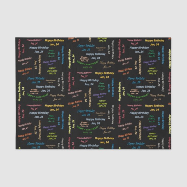 January, 24 Birthday Tissue Paper (Front)