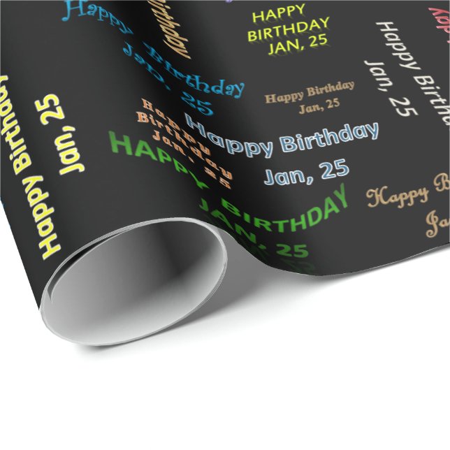 January, 25 Birthday Gift Wrapping Paper (Roll Corner)