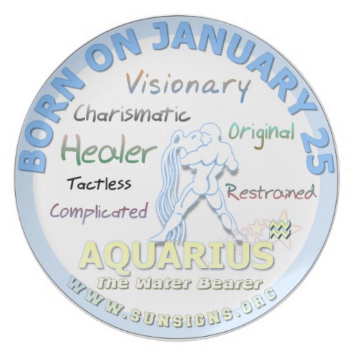 January 25th Birthday - Aquarius Dinner Plate | Zazzle