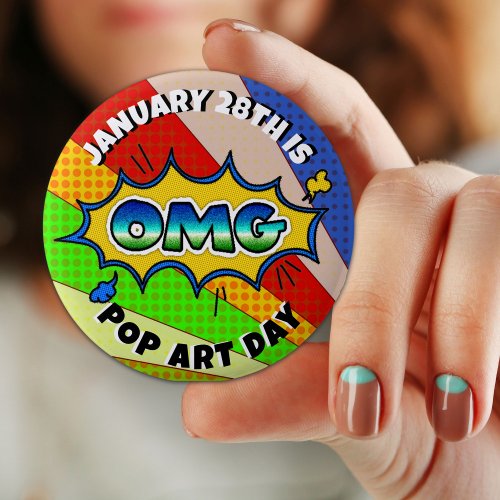 January 28th is Pop Art Day  Holiday Button