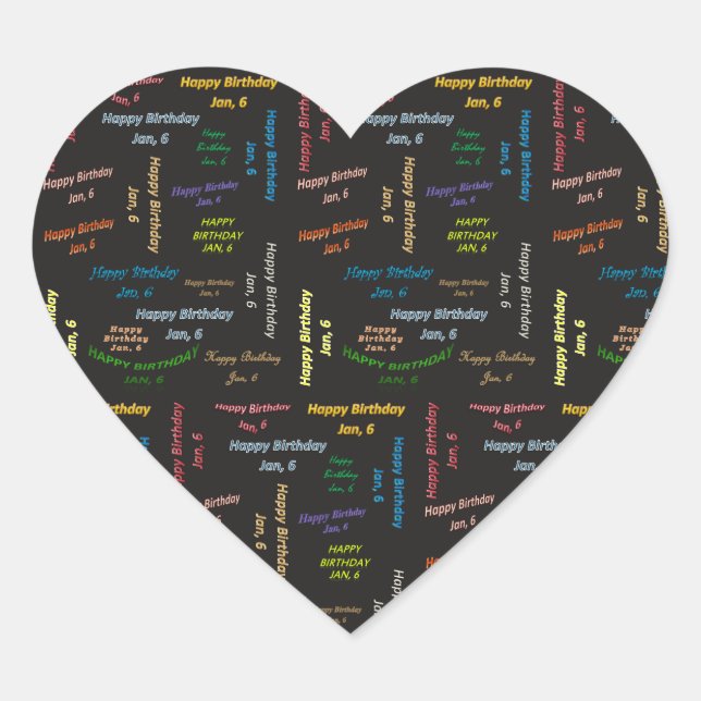 January, 6 Birthday Sticker (Front)