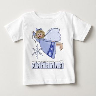 January Angel Winter Season Design Baby T-Shirt