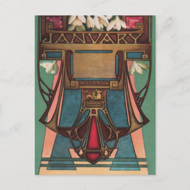 January - Aquarius Postcard (Front)