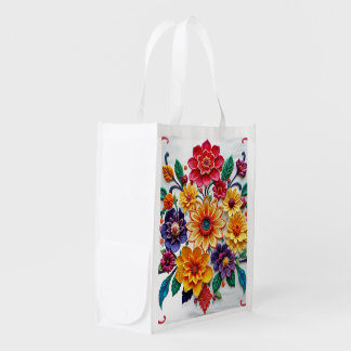 January Birth Flower Carnation Energies  Grocery Bag