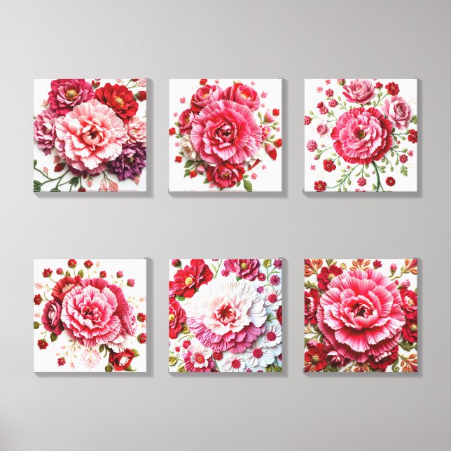 January Birth Flower – Carnation Energy Canvas Photo Tile (Front Set)