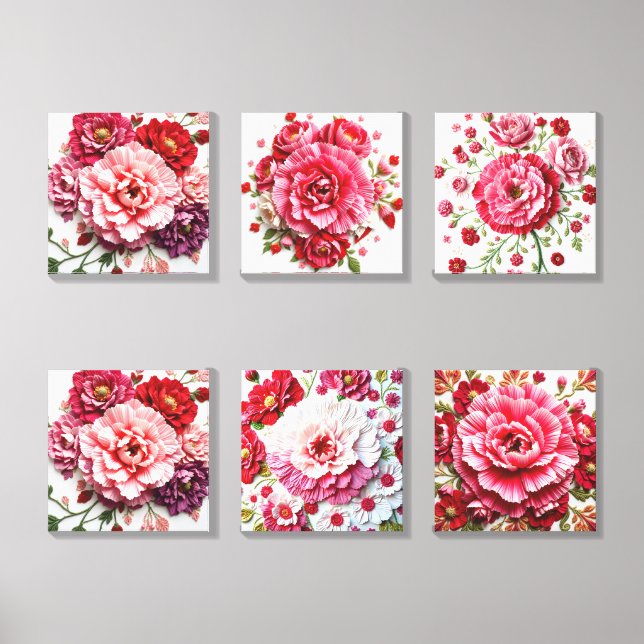 January Birth Flower – Carnation Energy Canvas Photo Tile (Front Set)
