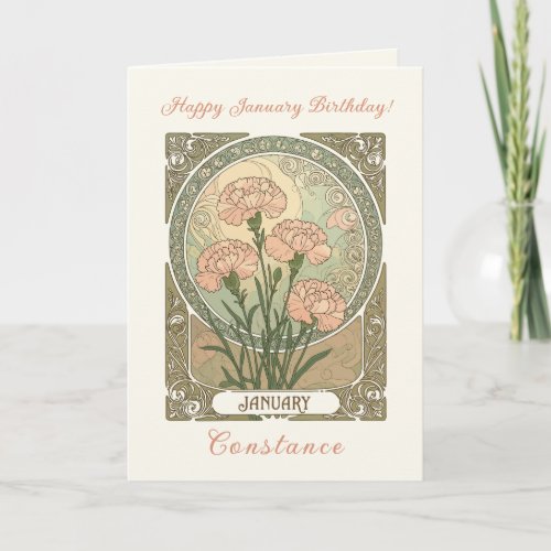January Birth Flower Carnation Flowers Art  Nouvea