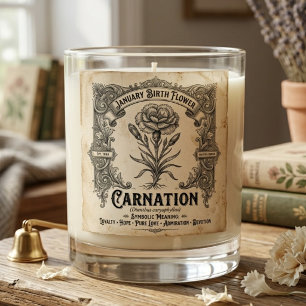 January Birth Flower Carnation Symbolic Gift Scented Candle