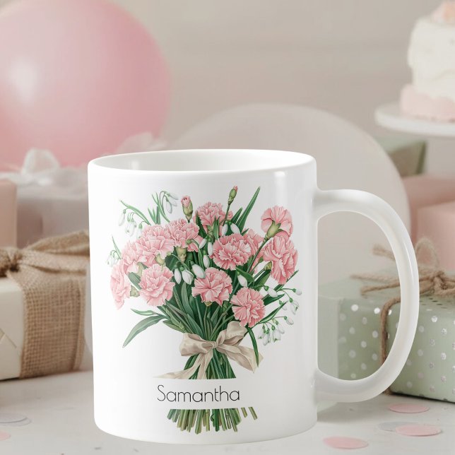 January Birth Flower Mug | Pink Carnations (Creator Uploaded)