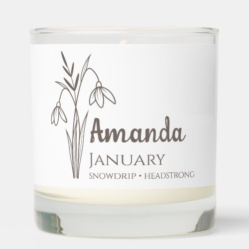 January Birth Flower Personalized Gift For Women Scented Candle