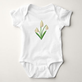 January Birth Flower Snow Drop by Heather Nafe Art Baby Bodysuit