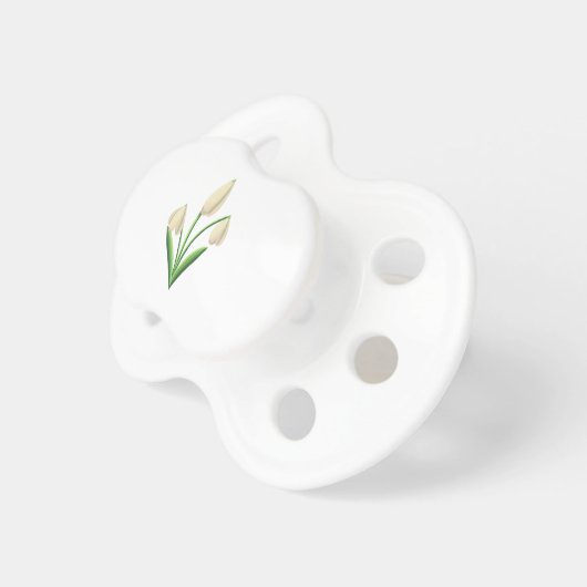 January Birth Flower Snow Drop by Heather Nafe Art Pacifier (Front Right)