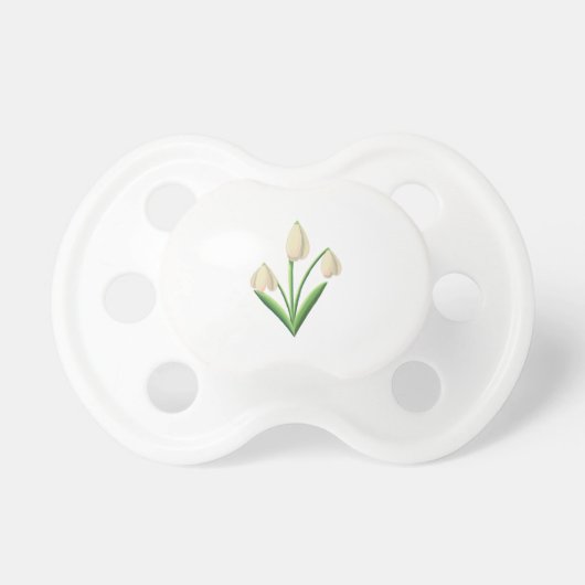 January Birth Flower Snow Drop by Heather Nafe Art Pacifier (Front)