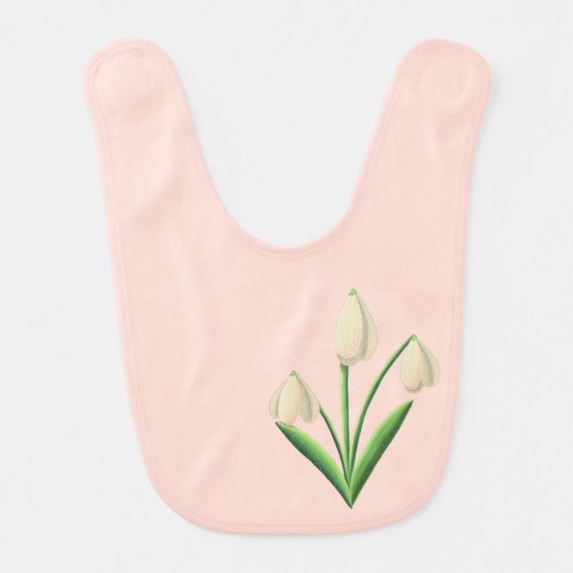 January Birth Flowers by Heather Nafe Art Baby Bib (Front)