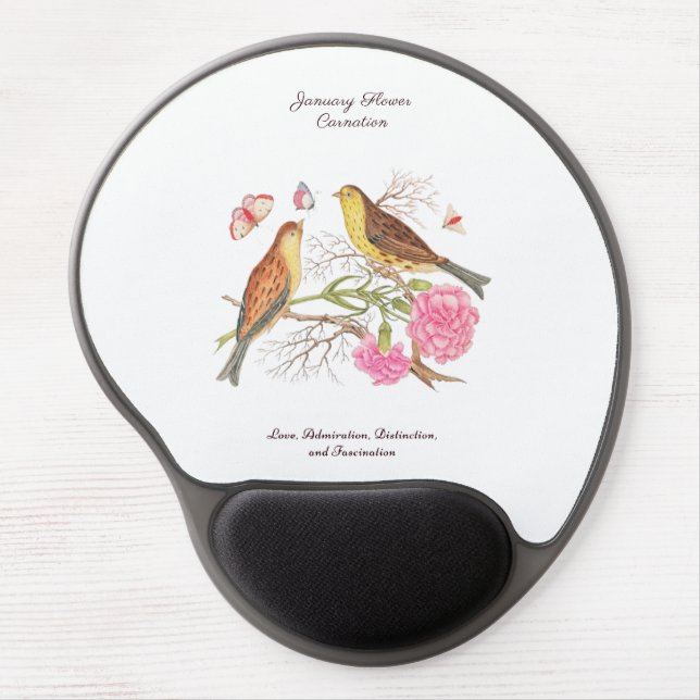 January Birth Month Flower  Birthday Gift      Gel Mouse Pad (Front)