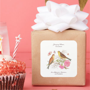 January Birth Month Flower Birthday Gift Square Sticker