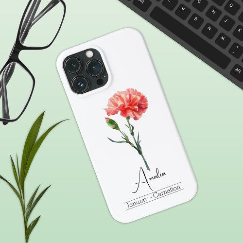 January Birth Month Flower Carnation iPhone 13 Pro Max Case