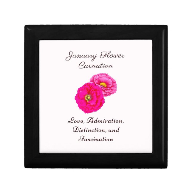 January Birth Month Flower Carnation Elegant Flora Gift Box (Front)