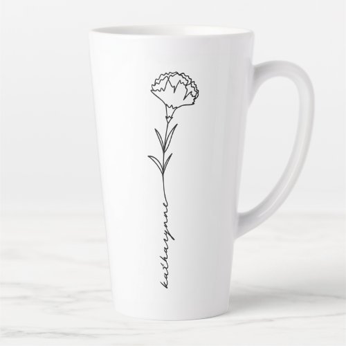 January Birth Month Flower Carnation Latte Mug