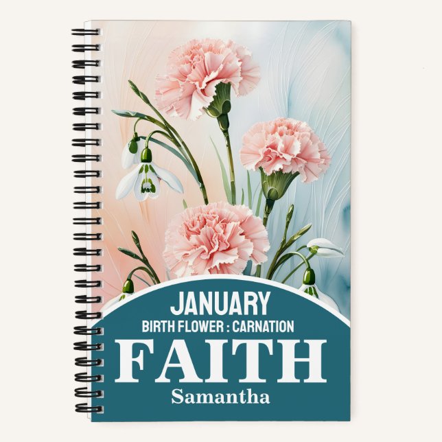 January Birth Month Flower Christian Journal (Front)